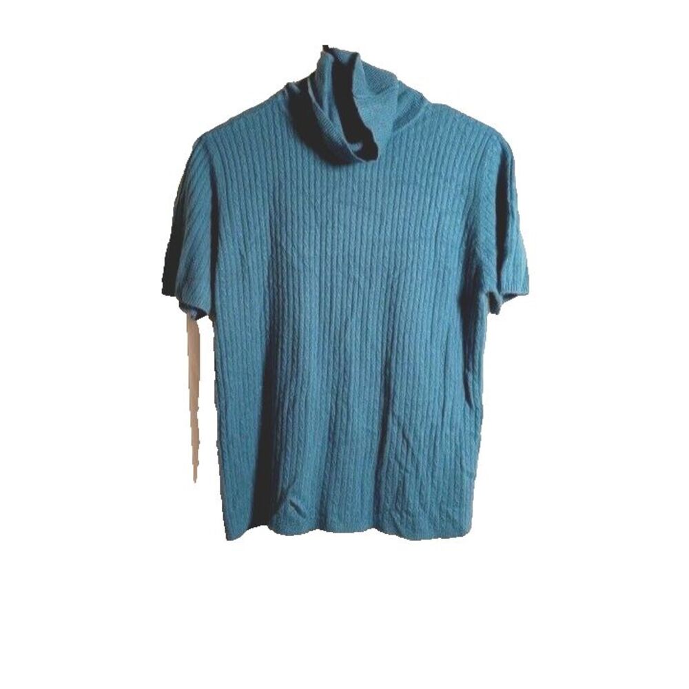 Herman Geist Vintage Ultra Soft Teal Turtleneck Sweater‎ Size Large